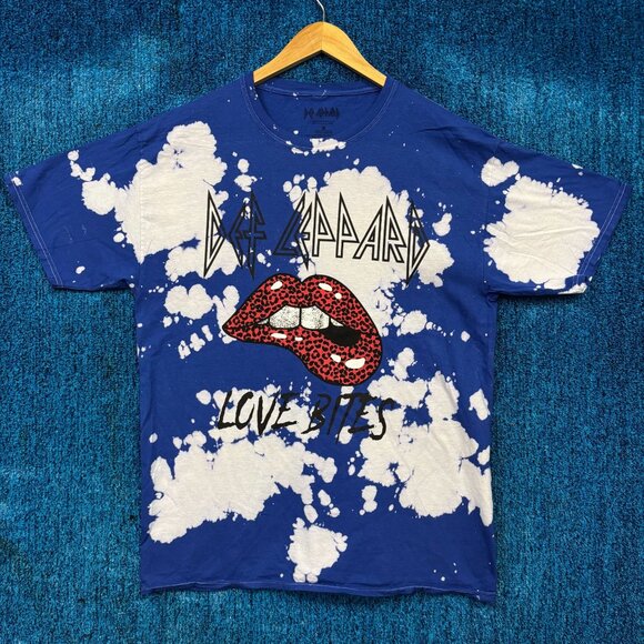 Def Leppard Love Bites Hysteria Tour 1987 Rock Band Tie Dye T-Shirt Size Medium - Picture 1 of 4